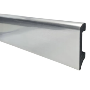 Zócalo Resistente al Agua Top Round Plata Pura 14mm x 75mm x 2400mm